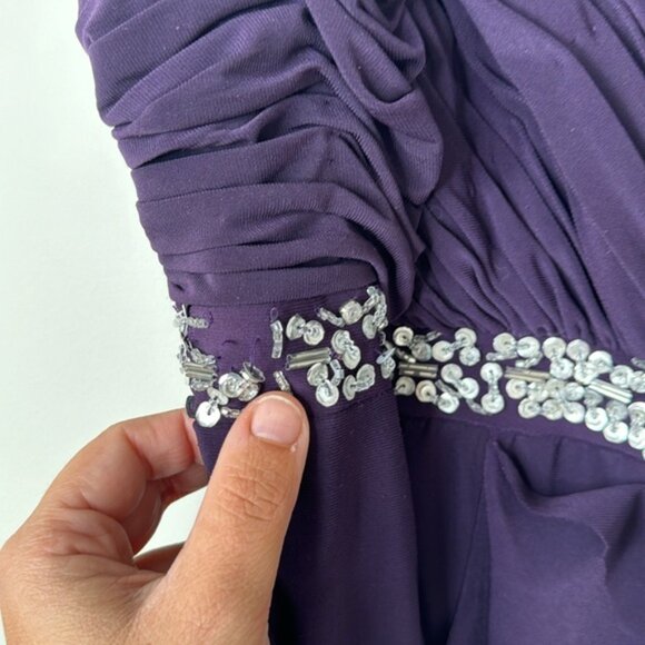 Dressbarn Collection Women Purple Sequin Flowy Cocktail Party Dress Plus Size 16 - Picture 9 of 16